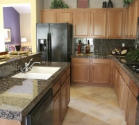 Black tiled modular kitchen Houston